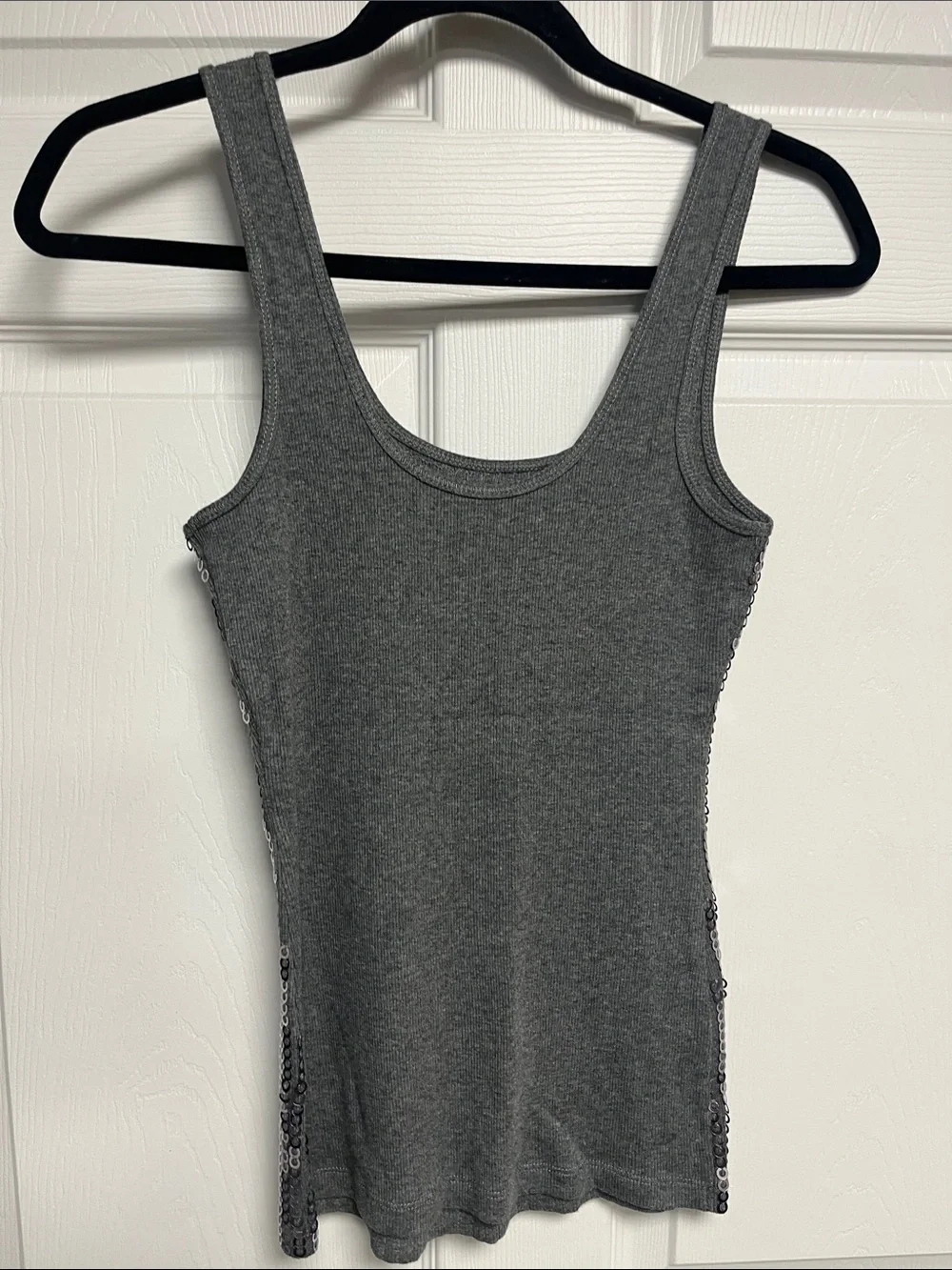 Express Silver Sequin Tank Top